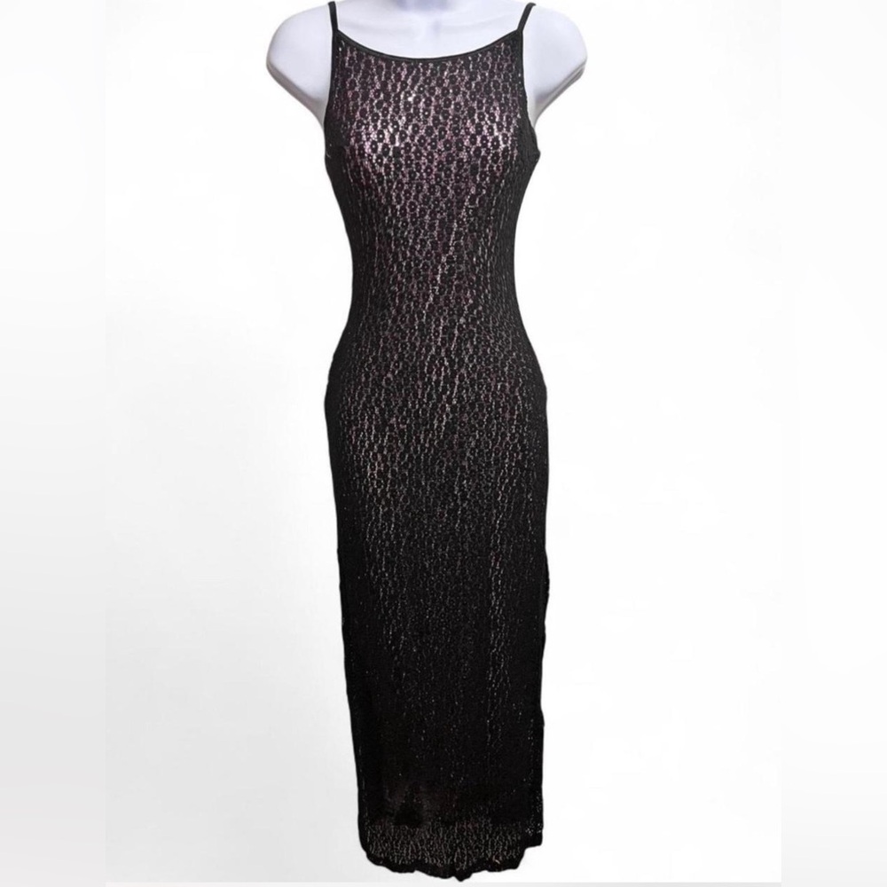 🩷 Rampage Black and Pink Lace Dress